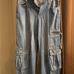 Wild Fable Men's Relaxed Blue Cargo Jeans